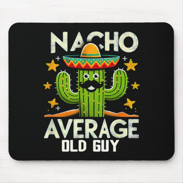 Mousepad Cara Funny Nacho Média Velho Cinco De Maio Mexican (Frente)