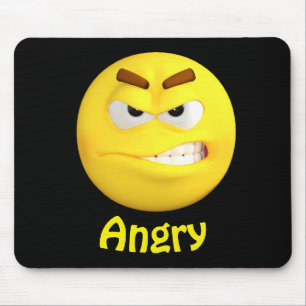 Mousepad Cara irritada dos desenhos animados do Emoticon de