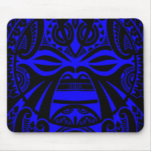 Mousepad Cara polinésia do totem do tatuagem da máscara d