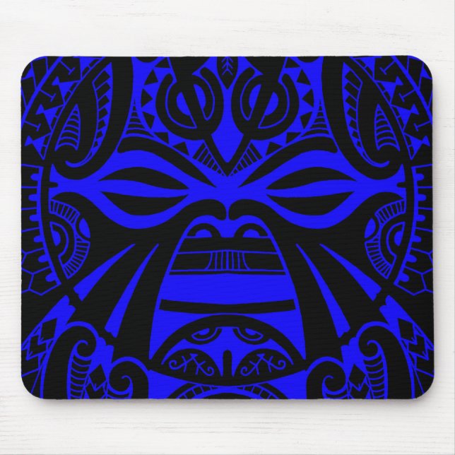 Mousepad Cara polinésia do totem do tatuagem da máscara do (Frente)