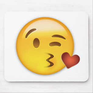 Mousepad Cara que joga um beijo Emoji