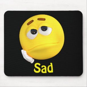 Mousepad Cara triste dos desenhos animados do Emoticon de