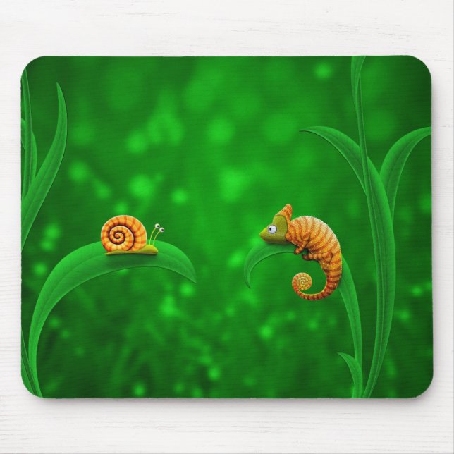Mousepad Caracol e camaleão (Frente)