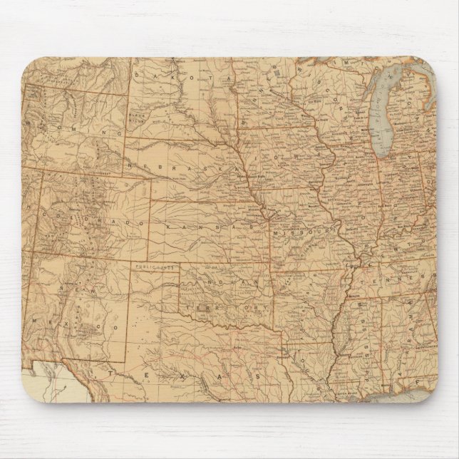 Mousepad Características topográficas dos Estados Unidos (Frente)