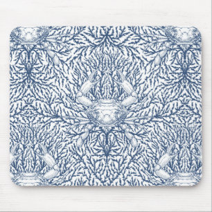 Mousepad Caranguejo e erva marinha, Verão litoral em branco