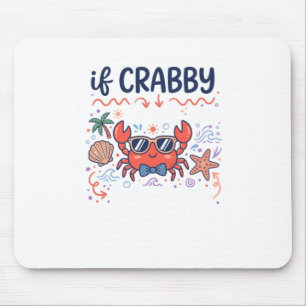 Mousepad Caranguejo Fofo Se Está Irritado Na Praia Com Ócul