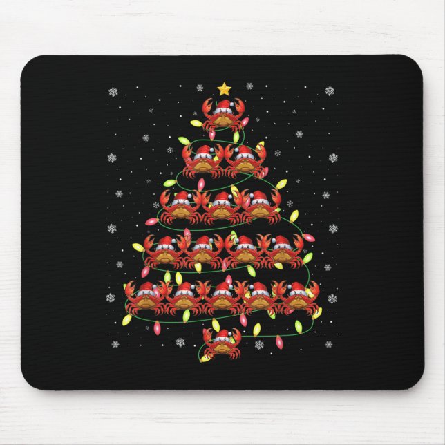 Mousepad Caranguejo Papai noel Árvore de Natal Luzes Feias  (Frente)