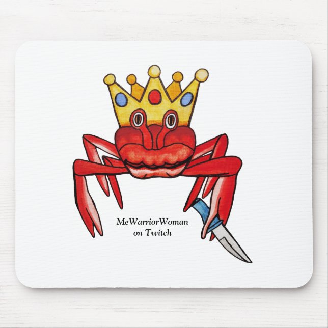 Mousepad Caranguejo Royalty com faca, MeWarriorWoman no Twi (Frente)