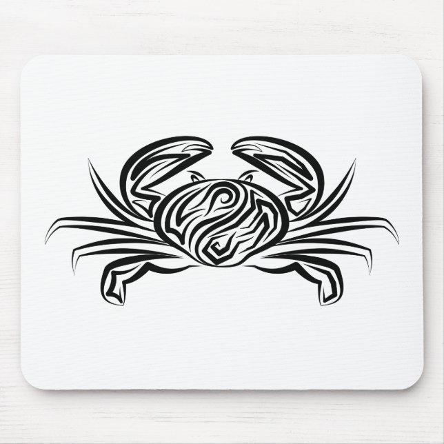 Mousepad Caranguejo Tribal Negro e Branco (Frente)