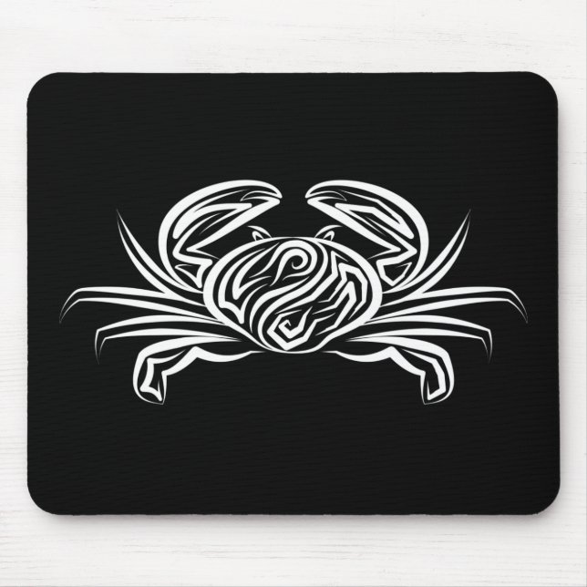 Mousepad Caranguejo Tribal Negro e Branco (Frente)