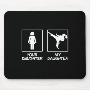 Mousepad Caratê engraçado Mãe Artes Marciais Filha Cinturão