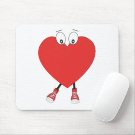 Mousepad Caráter de Amor com Curta Vermelho em Forma de Cor