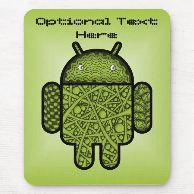 Mousepad Caráter de porta de bolhas para o robô Android™ (Frente)
