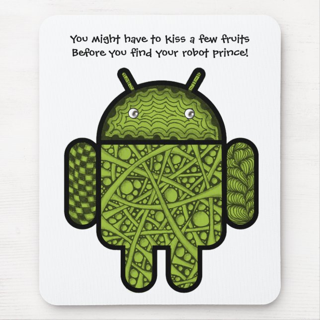 Mousepad Caráter de porta de bolhas para o robô Android™ (Frente)