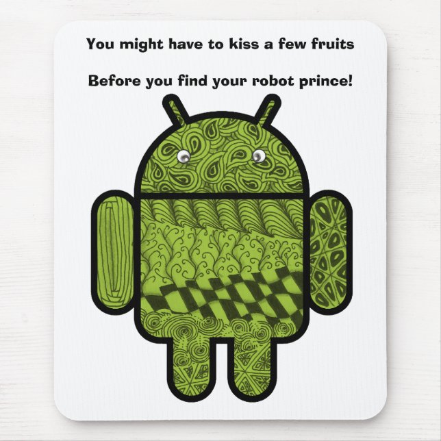 Mousepad Caráter Paisley Doodle para o robô Android™ (Frente)
