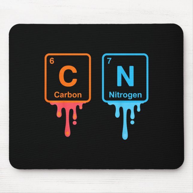 Mousepad Carbon Nitrogen Science Design Fun Chemistry Lover (Frente)