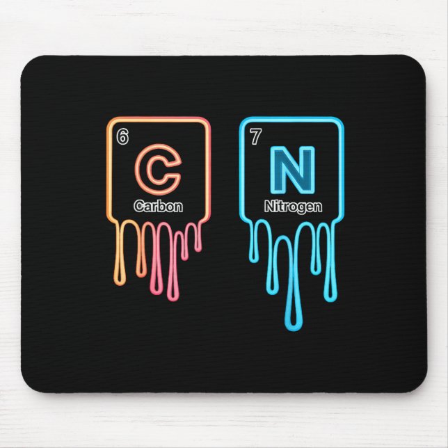 Mousepad Carbon Nitrogen Science Design Fun Chemistry Lover (Frente)