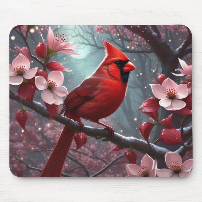 Mousepad Cardeal em Árvore Dogwood (Frente)