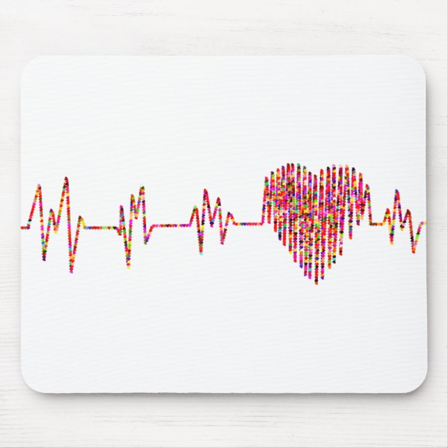 Mousepad Cardiac Monitor EKG with Heart (Frente)