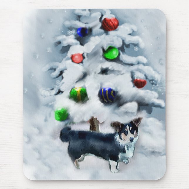 Mousepad Cardigan Welsh Corgi Natal (Frente)