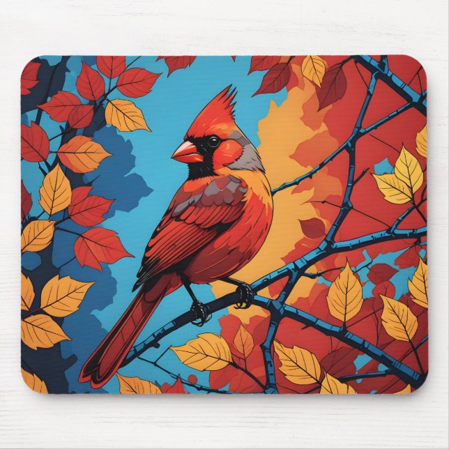 Mousepad Cardinal no Outono (Frente)