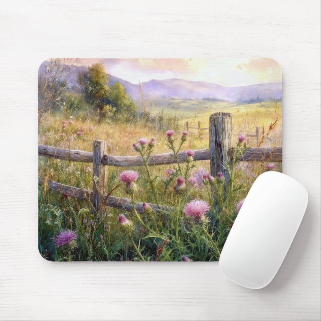 Mousepad Cardos Rosa do Campo (Com mouse)