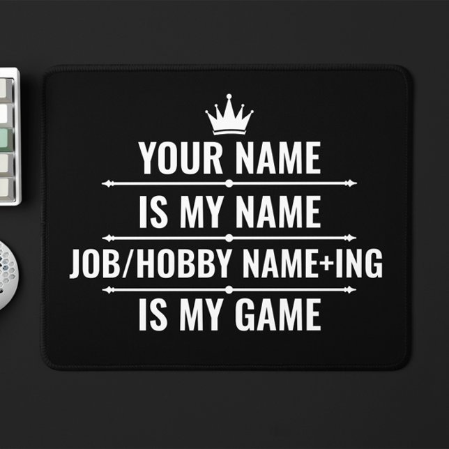 Mousepad Cargo Engraçado Personalizado e Nome do Hobby (Criador carregado)