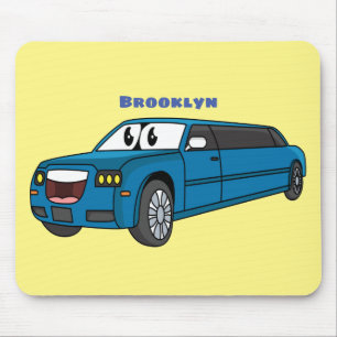 Mousepad Caricatura azul-limusine e feliz