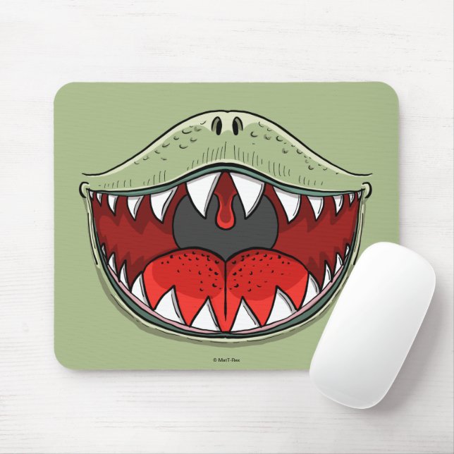 Mousepad Caricatura de T-rex Dinossaur Mouth Kids (Com mouse)