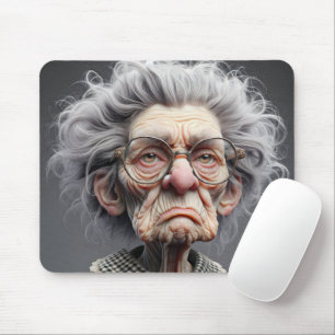 Mousepad Caricatura de velha infeliz