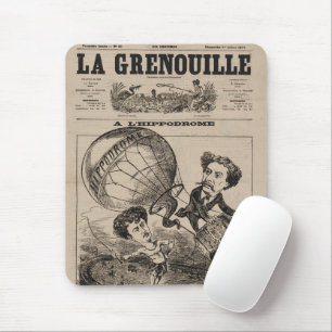 Mousepad Caricatura Francesa De Balonista No Balão De Ar Qu