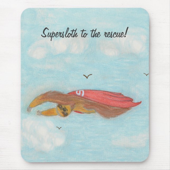 Mousepad Caricatura voando em Supersloth.  Bocal. (Frente)