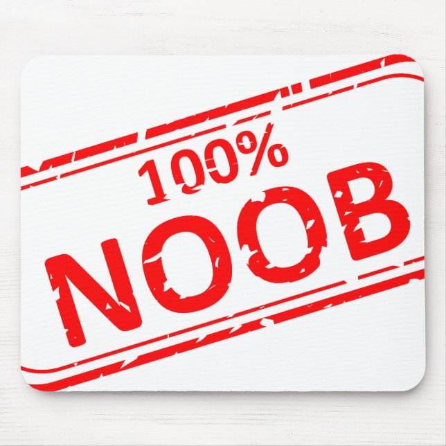 Mousepad Carimbo de borracha 100% de Noob (Frente)