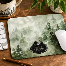 Mousepad Carimbo de Natureza Monograma | Nome Personalizado