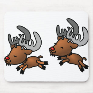 Mousepad Cariou Reindeer Deer Animais Selvagens Felizes Sal
