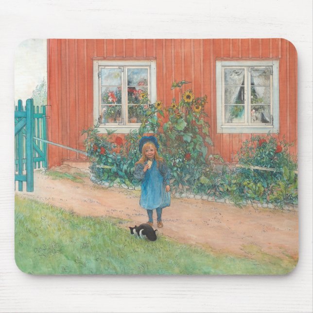 Mousepad Carl Larsson - Brita Com Um Gato (Frente)