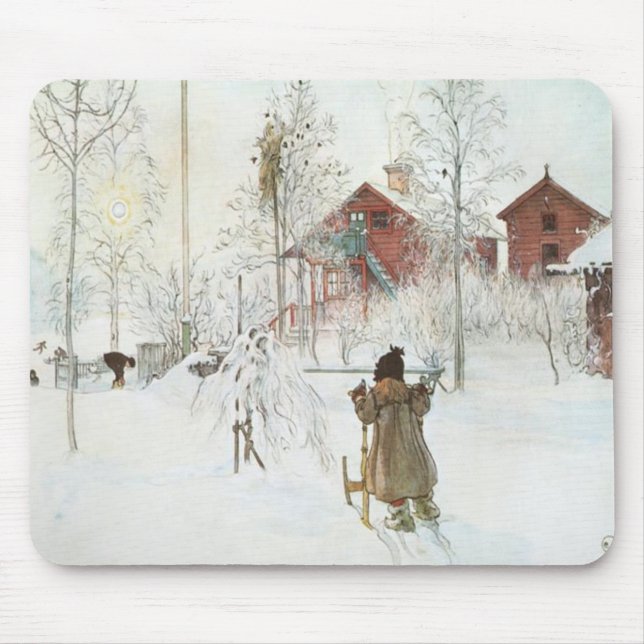 Mousepad Carl Larsson - jardim da frente e a casa da (Frente)