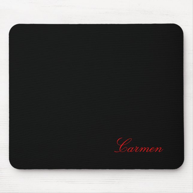 Mousepad Carmen - Modelo Para Seu Nome - Preto (Frente)