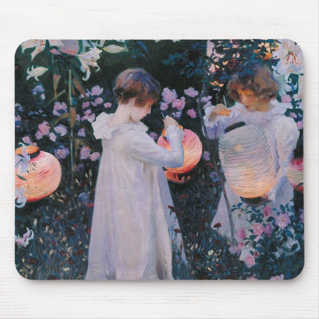 Mousepad Carnação Lily Lily Rosa John Singer Sarger Art (Frente)