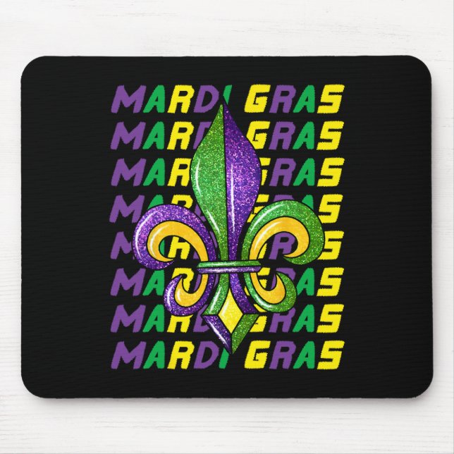 Mousepad Carnaval de Mardi Gras Fat Terça-Feira Fleur De Li (Frente)