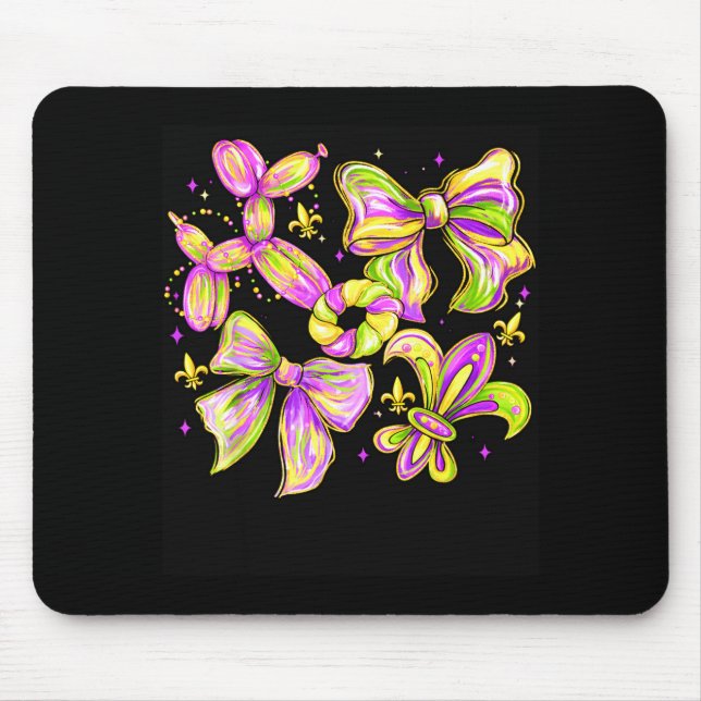 Mousepad Carnaval Mardi Gras Coquette Arco Bolo Rei Fleur D (Frente)