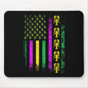 Mousepad Carnaval Mardi Gras Usa Bandeira Americana Par