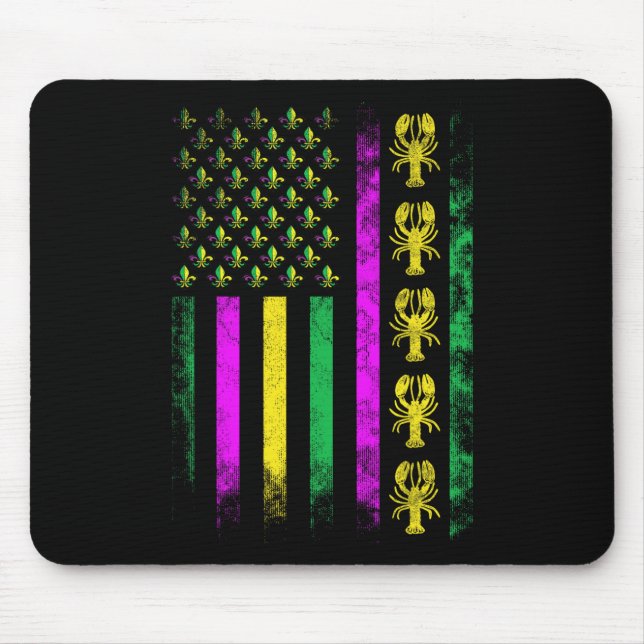 Mousepad Carnaval Mardi Gras Usa Bandeira Americana Par (Frente)