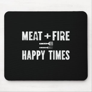 Mousepad Carne Fogo Tempos Felizes Divertido Churrasco Grel