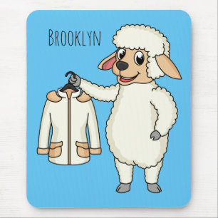 Mousepad Carneiro bonito com cartografia de jaqueta