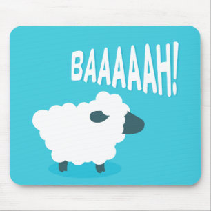 Mousepad Carneiros azuis engraçados bonitos do balido dos