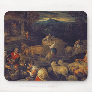 Mousepad Carneiros interiores ou cortando da fazenda