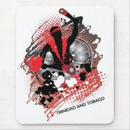 Mousepad Carnival Abstrato Panman em Vermelho Branco e Pret