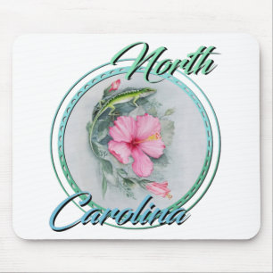 Mousepad Carolina Anole & Hibiscus