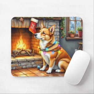 Mousepad Carolina Dog Lareira com Luzes de Natal